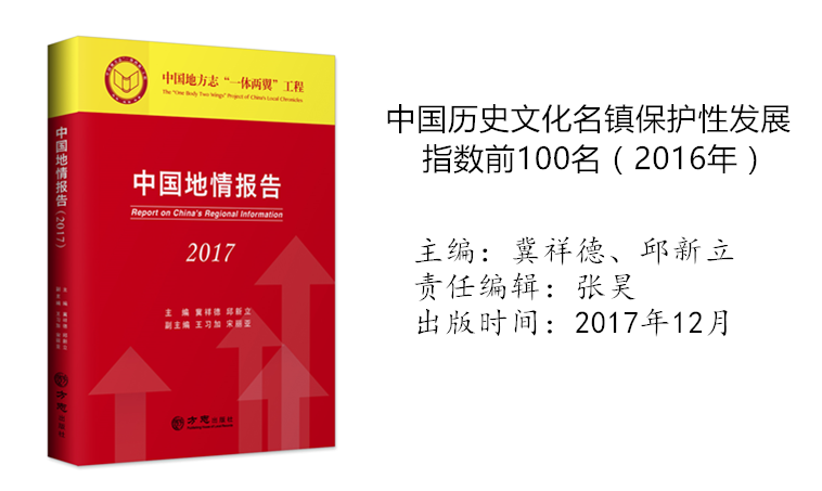 中国历史文化名镇保护性发展指数前100名（2016年）